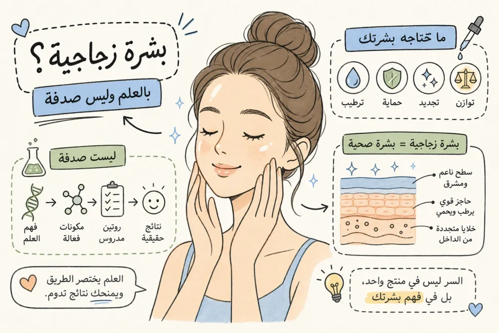كيف تحصلين على بشرة زجاجية بخطوات العناية والترطيب